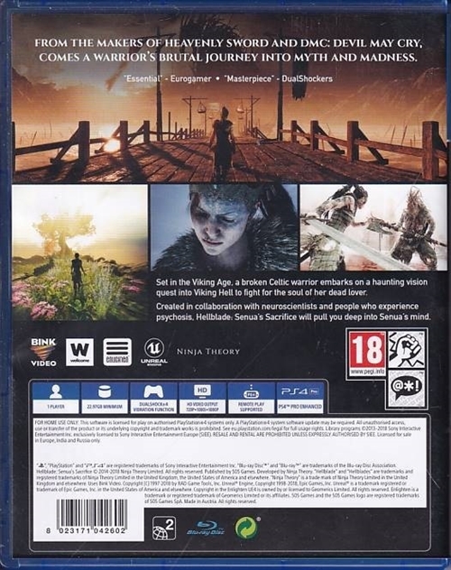 Hellblade Senuas Sacrifice - PS4 (B Grade) (Genbrug)